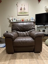 Dark Brown Italian Leather Armchair !!FREE DELIVERY!!