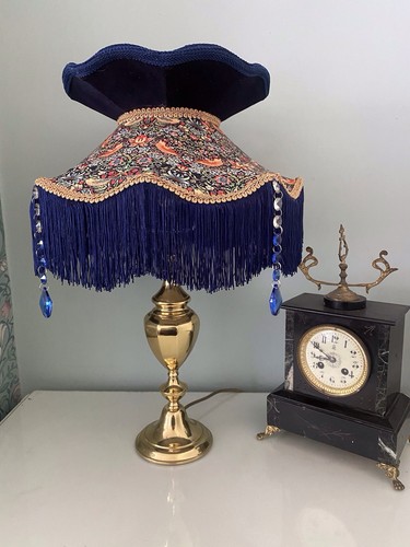 Victorian fringed lampshade - fringed,