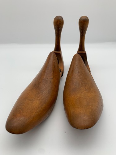 Vtg pair cobbler wooden - of, cobbler's