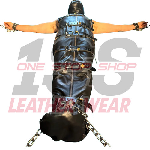 Leather bondage body binder - leather,