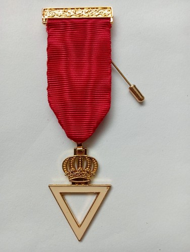 Vintage masonic medal with red - vintage,
