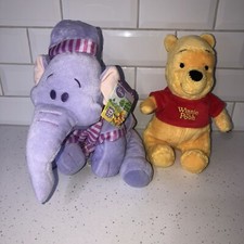 Disney Heffalump Lumpy In Dressing Gown Night Cap & Winnie Pooh Plush Toy Bundle