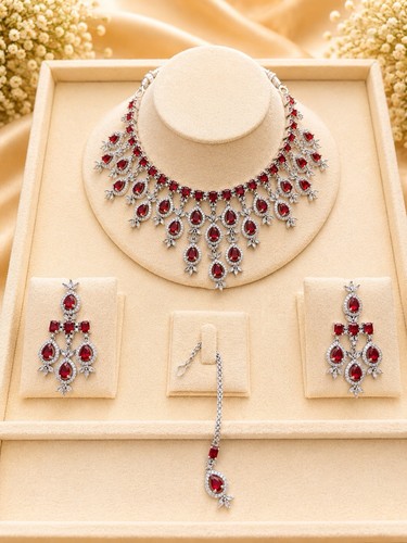 Stone silver plated red - ad,