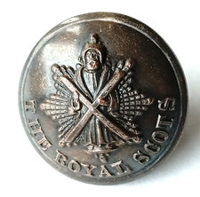 Nice Royal Scots Volunteer Battalion Officers Large 25.5mm Silver Plate Button