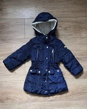 DKNY Jeans Girls Winter Puffer Jacket Coat Blue For Age 4yrs Size 4T