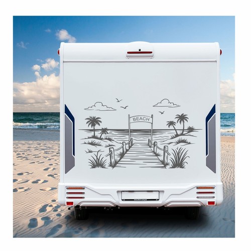 Beach sea sticker motorhome - sea,