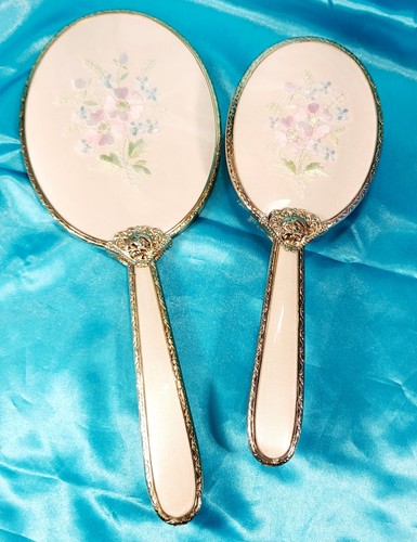 Vintage vanity set gold metal - set,