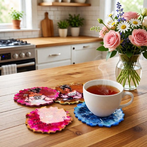 Handmade resin coasters - resin, of