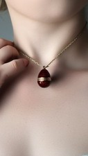 Russian Red Enamel Egg Pendant