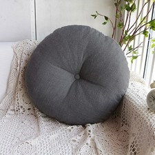 Round Linen Futon Pillow Throw
