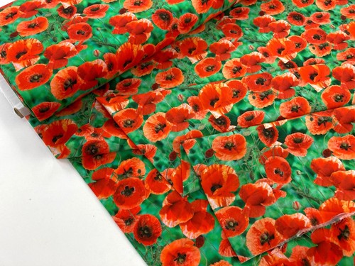 Red poppy cotton - poppy,