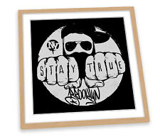 Stay True Brooklyn Black FRAMED ART PRINT Picture Square Artwork