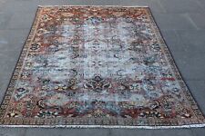 Shabby Chic Worn Vintage Hand Made Traditional Red Pink Wool Small Rug 267x160cm