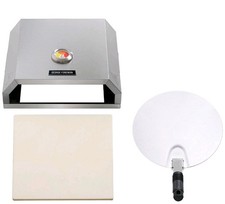 George Foreman Pizza Oven 12" BBQ Grill Top with Paddle Pizza Stone GFPO1SSPC