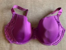 BooHoo Bra Full Cup with Floral Lace Trim U/W Padded 34FF Purple BNWoT