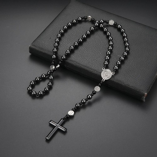 Classic bead necklace black - classic,