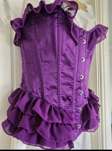 Purple boned satin ruffle