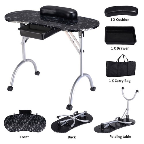 Portable nail table station - portable,