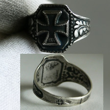 RING GERMAN WW2 WWII Pz.Div.-Panzer Tank Division Oak Leaves &Acorns Silver Ring