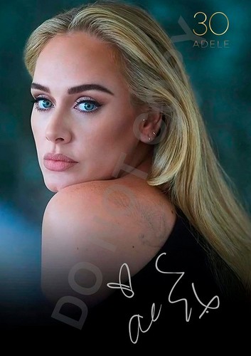 Adele autograph photo rp - adele,