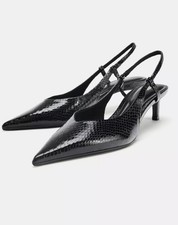 Zara Textured Slingback Shoes