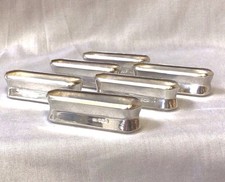 1966 Solid Sterling Silver 6 Art Deco Style Napkin Rings By Emile Viner 112.41g.