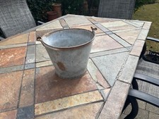 Vintage Galvanised Bucket small watertight, handle 18x 24x 26.5cm