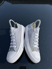 Converse Allstar Trainers Ladies UK Size 4.5 Low Tops In Light Grey  Shade