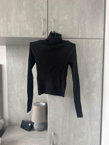Zara black ribbed turtleneck - ribbed,