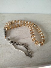 Genuine Crystal Vintage Tasbih 34 Beads Islamic Prayer Bead Rosary 
