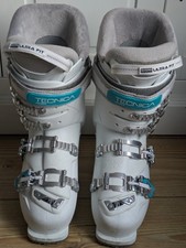 Tecnica Women's Ski Boots  25/25.5 Size 6/6.5 White, Grey & Turquoise VGC
