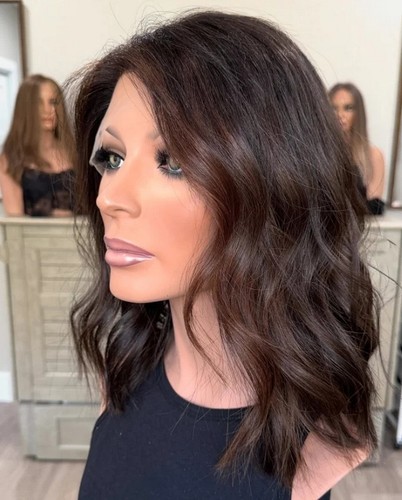 Short layered wig dark brown - short,