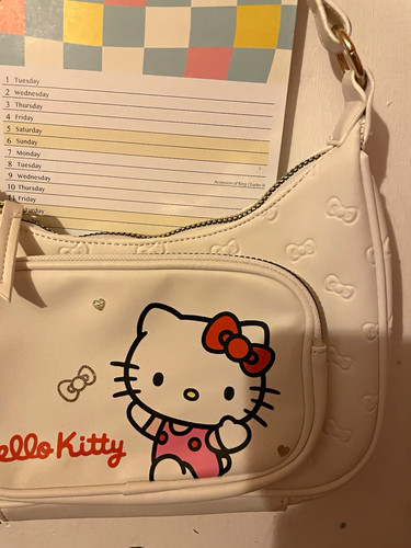 Hello kitty white faux - kitty, leather