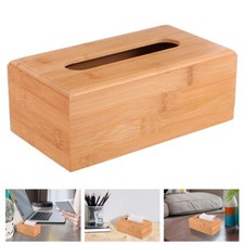 Bamboo Square Tissue Box Creative Seat Type Storage Paper Box Tissue Canister