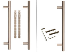 Guardsman Large Door Pull Handle Straight T-Bar Bolt Thru fixing Stainless Steel