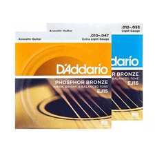 3Pack D'Addario EJ16 / EJ15 Acoustic Guitar Strings Phosphor Bronze Premium