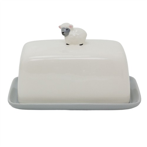 Sheep butter dish with lid - sheep,