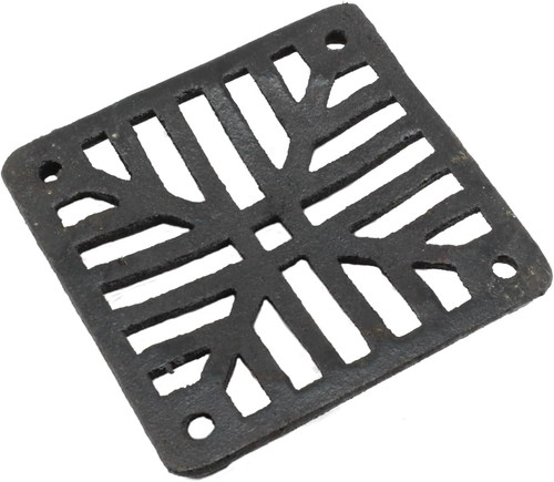 Black cast square drain grate - black,