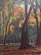 Antique Oil Painting Landscape Clearing By Jan Jacob Ten Kate II (1883-1969)