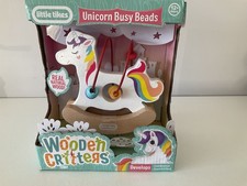 Little Tikes Unicorn Busy Beads Rocker Real Wood New
