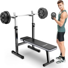 Weight Bench with Barbell Rack