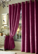 Crushed Velvet Curtains Pair