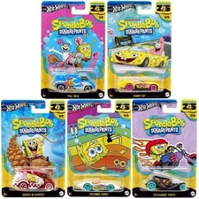 Hot Wheels Spongebob Squarepants Diecast Cars Full Set X5 Vehicles