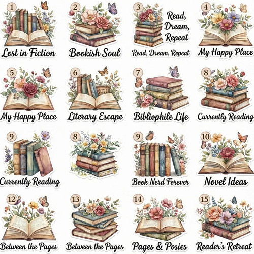Pcs bookish book lover - 16,