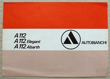 AUTOBIANCHI A112, A112 ELEGANT & A112 ABARTH Car Sales Brochure 1970s DUTCH TEXT