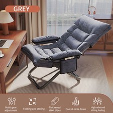 Fabric Lazy Chair Folding Relax Lounge Chair Accent Armchair Sofa Chair Suede~