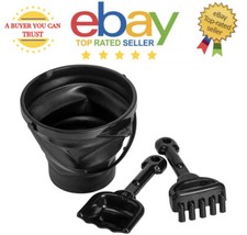 Kids Beach Water Sand Toys Set Bucket Spade and Rake with folding rubber Bucket