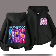 Zip Up Sweatshirts Kpop Demon Huntrex Hoodie Children Clothes Kid Girl Boy