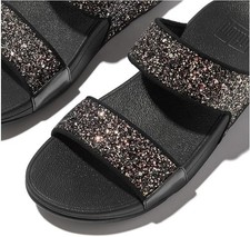 Fitflop Lulu Multi Tonal Black Multi Womens Glitter Slides Sandals
