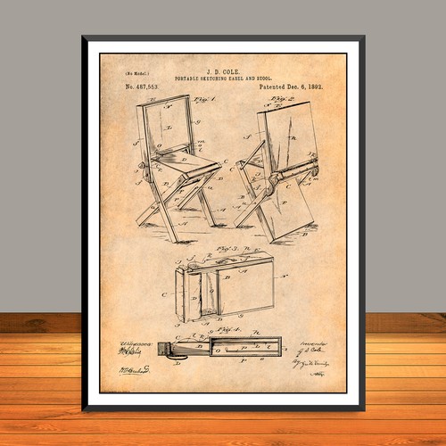1892 sketching easel - sketching, tool